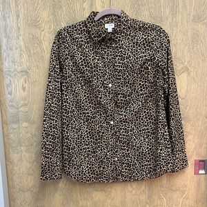 Leopard print button up
